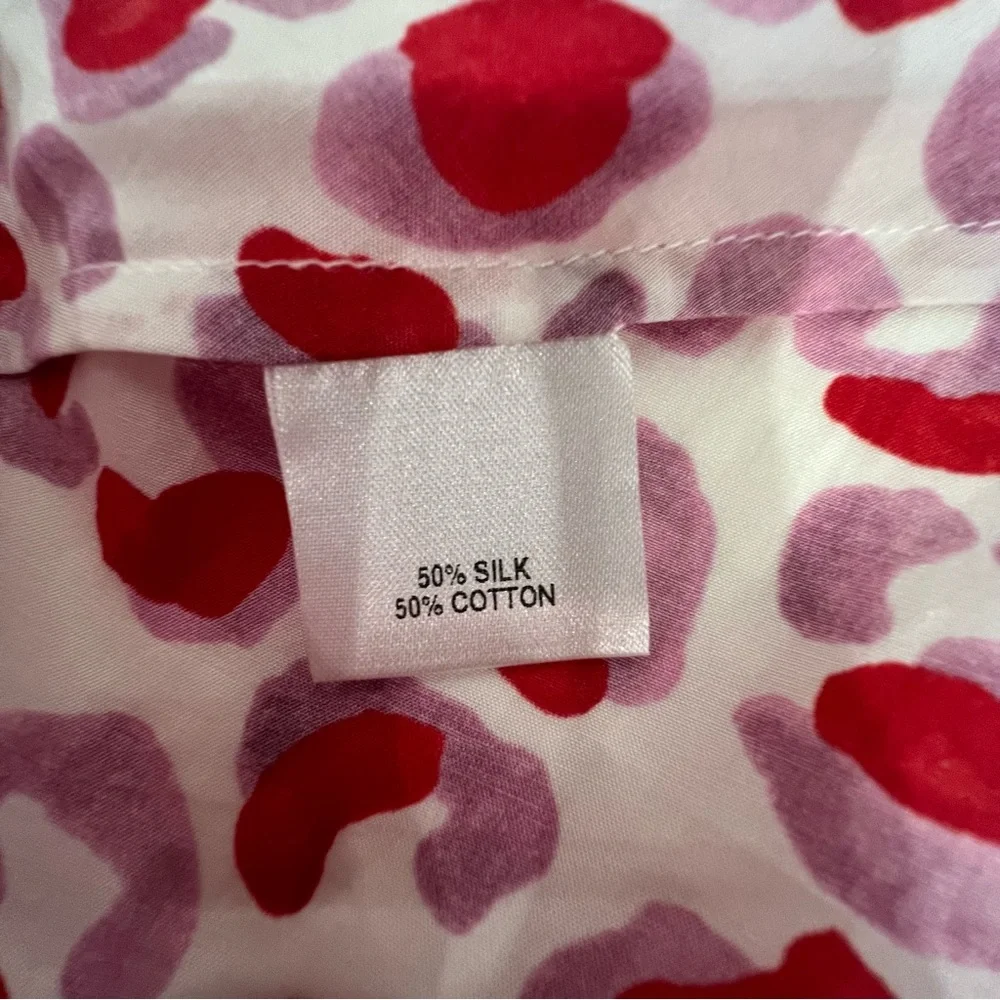 Tucker NYC Silk Blend Women’s Midi Dress White Red Cinched Waist With Pockets M - Picture 16 of 16